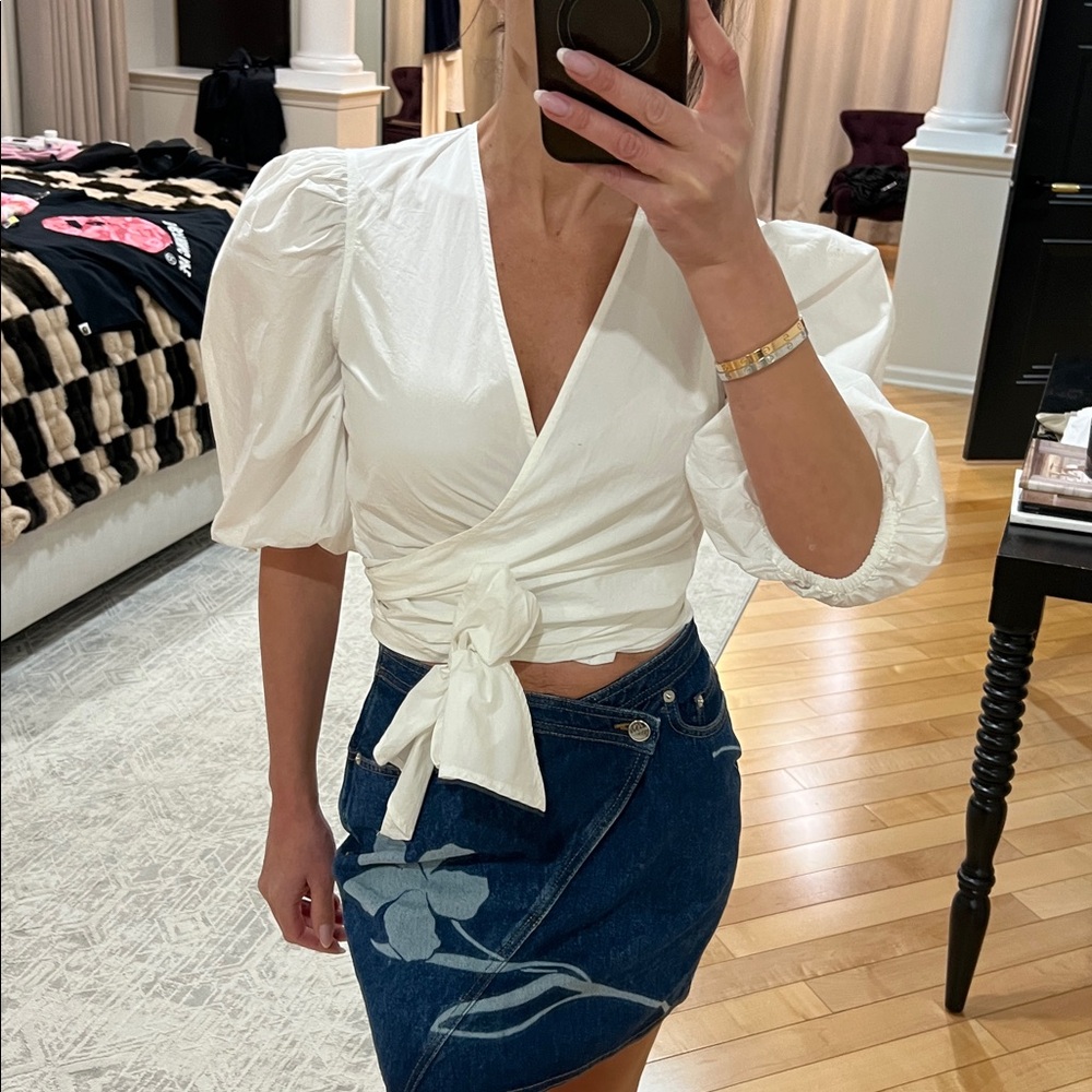 Staud Wrap Cotton Top